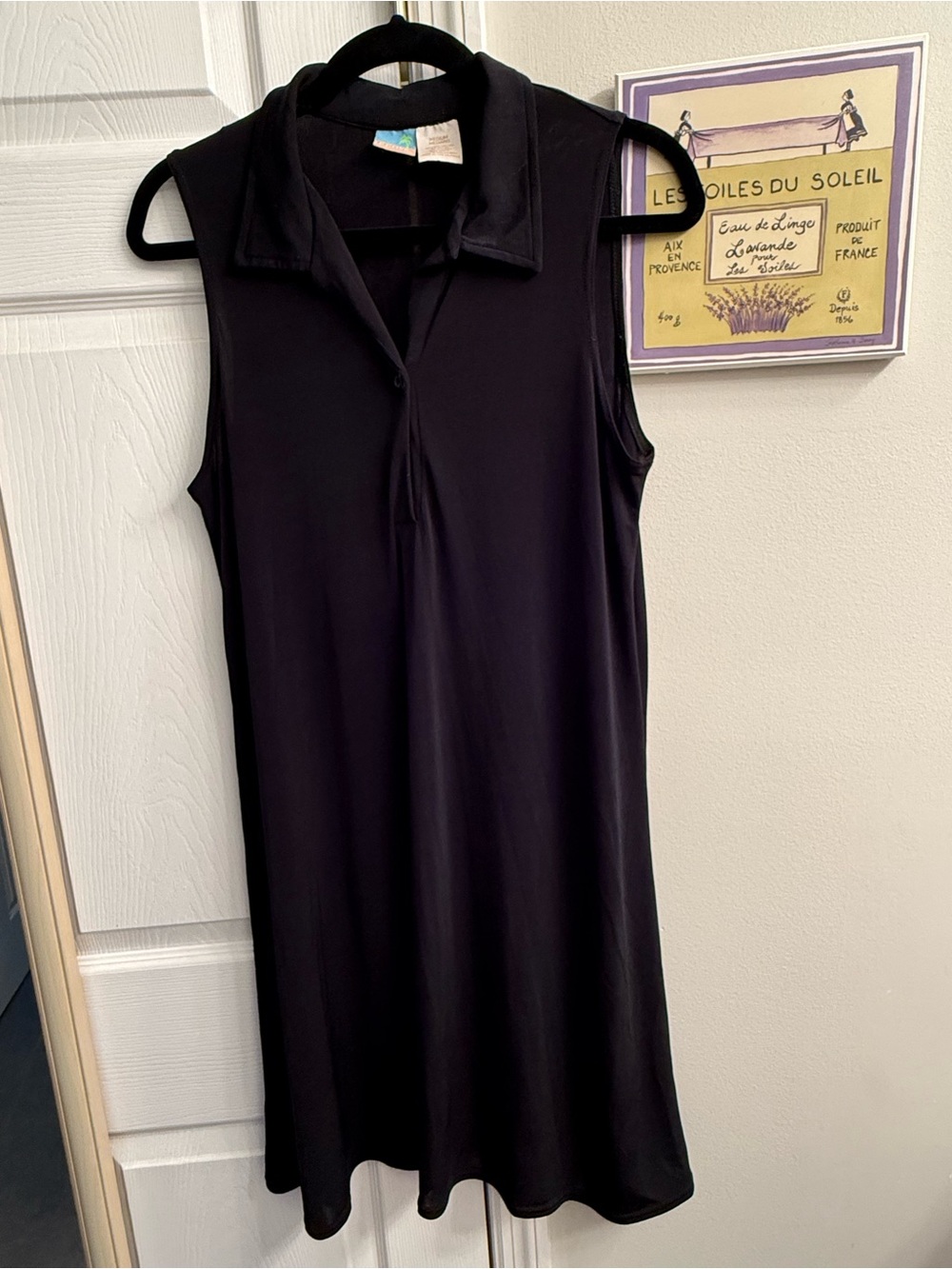 Classic Sleeveless Polo Dress - Black